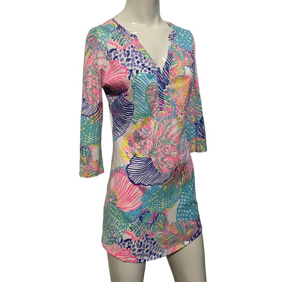 LILLY PULITZER Womens Multi Color Roar Of The Sea Ali Dress Sz XS - Picture 4 of 12